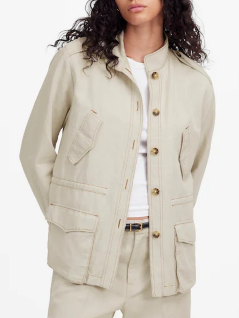 NWT Madewell Cinched Utility Jacket in Italian Linen Twill Women Size xxs